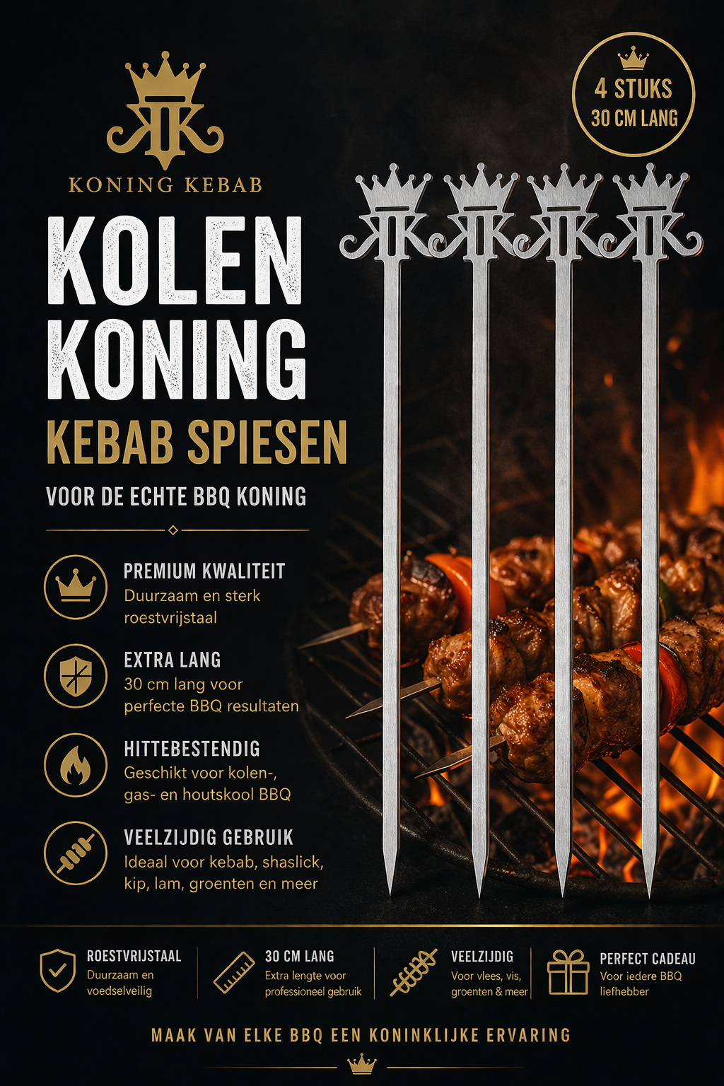 Kebab saté spiesen